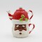 Ceramic African American Christmas Santa Claus Tea For One, Gift for Her, Gift for Mom, Tea Party Décor, Café Décor, Christmas Decor